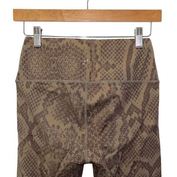 Varley Women’s Snakeskin Print Pull-On Mid-Rise Cropped Leggings Brown Size Smal - Picture 6 of 11